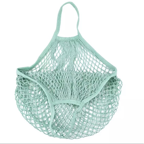 Handbags - **last one** Teal Mesh Net Produce Shopping Bag